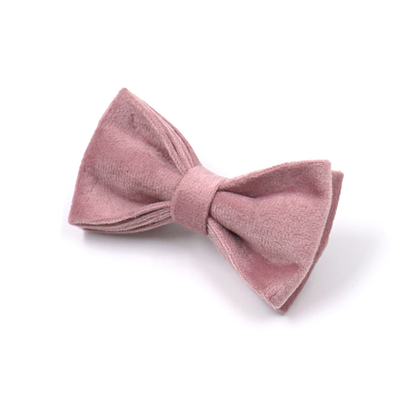 Blush Pink Velvet Bow Tie