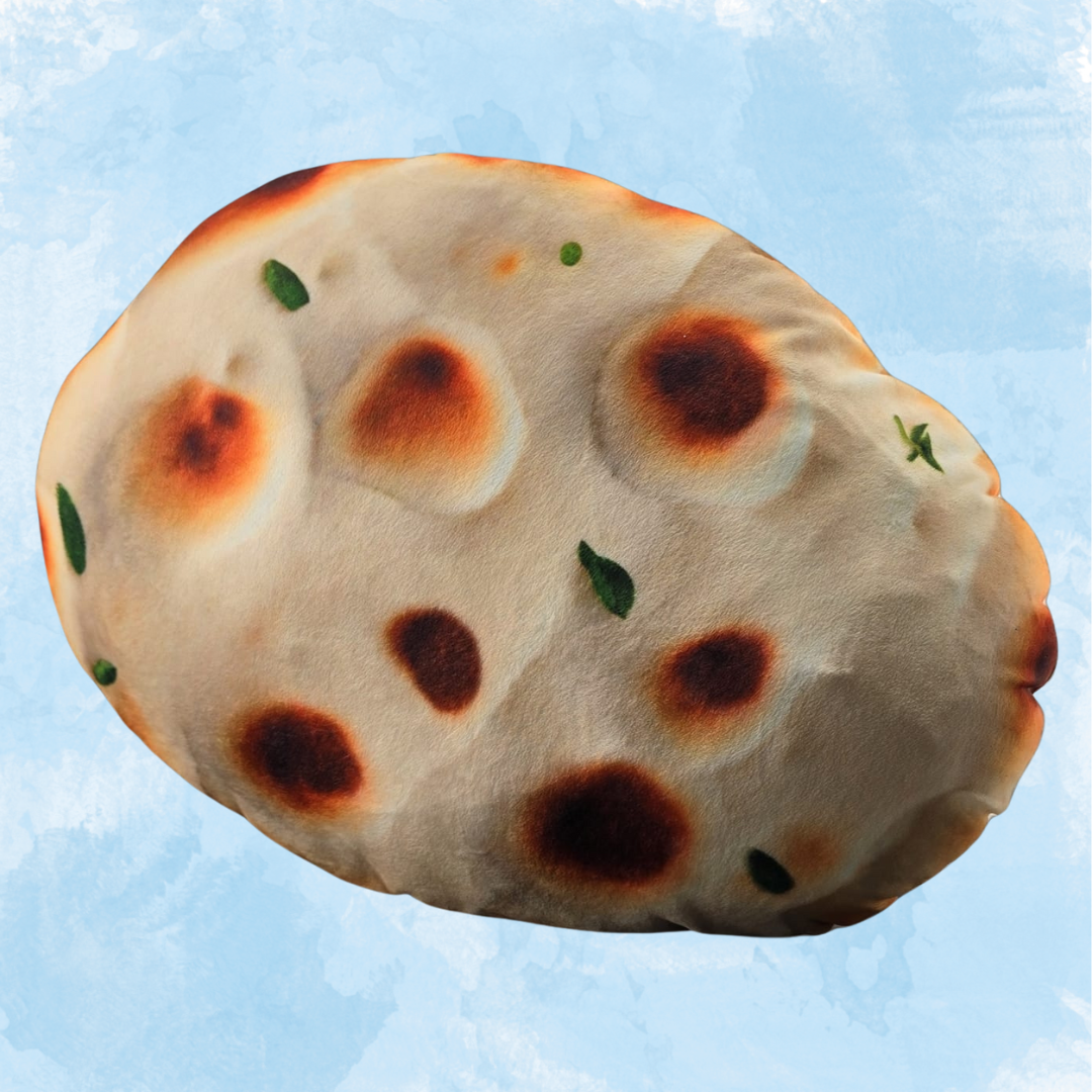 A Large Realistic Naan Plushie: Non-Crinkle for Calmer Pups