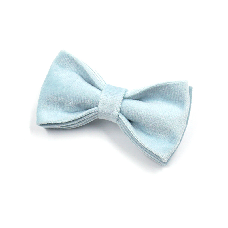 Icy Blue Velvet Bow Tie