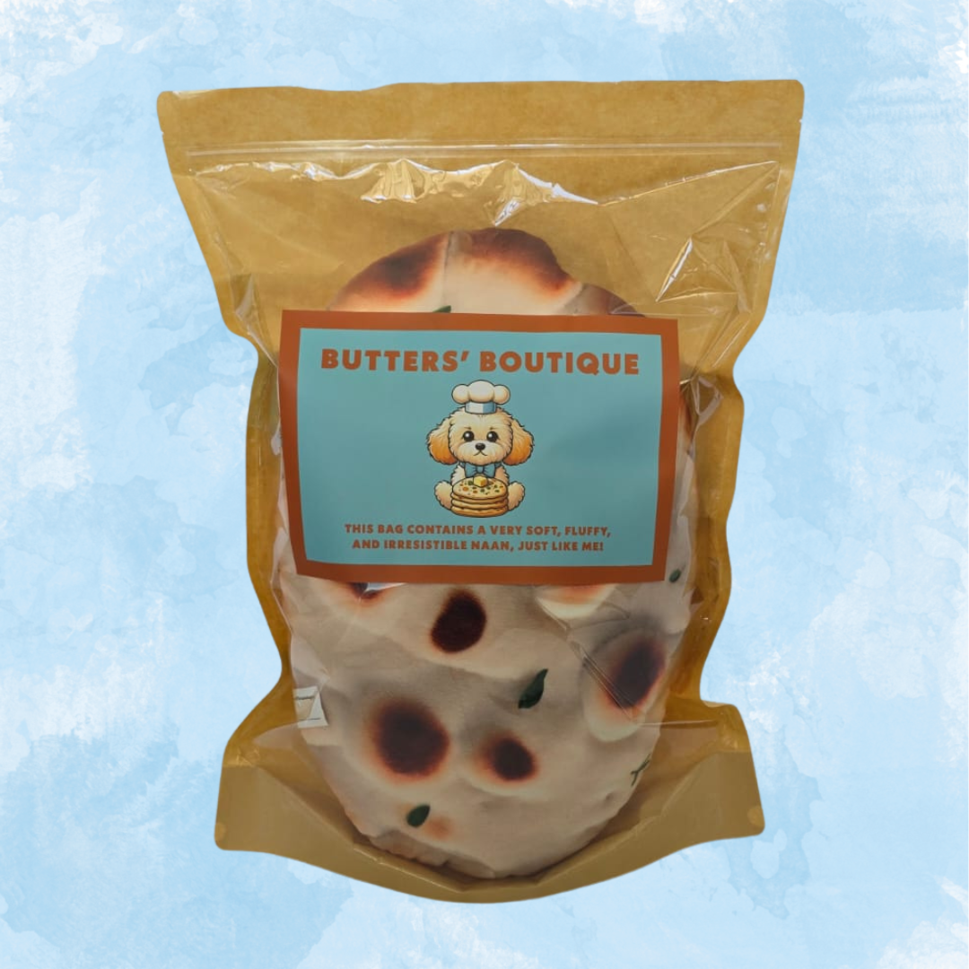 Realistic Naan Plushie: With Crinkle for Engagement