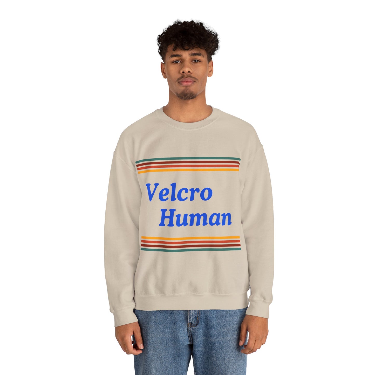 Velcro Human Unisex Crewneck Sweatshirt - Bold Statement for Dog Lovers