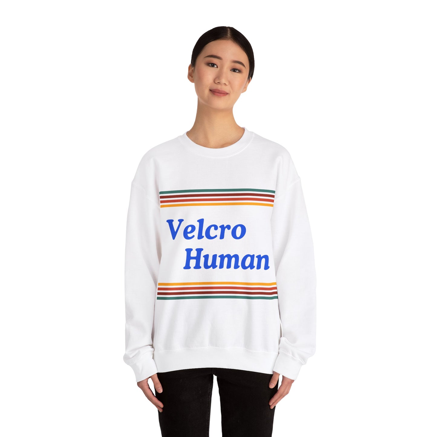 Velcro Human Unisex Crewneck Sweatshirt - Bold Statement for Dog Lovers
