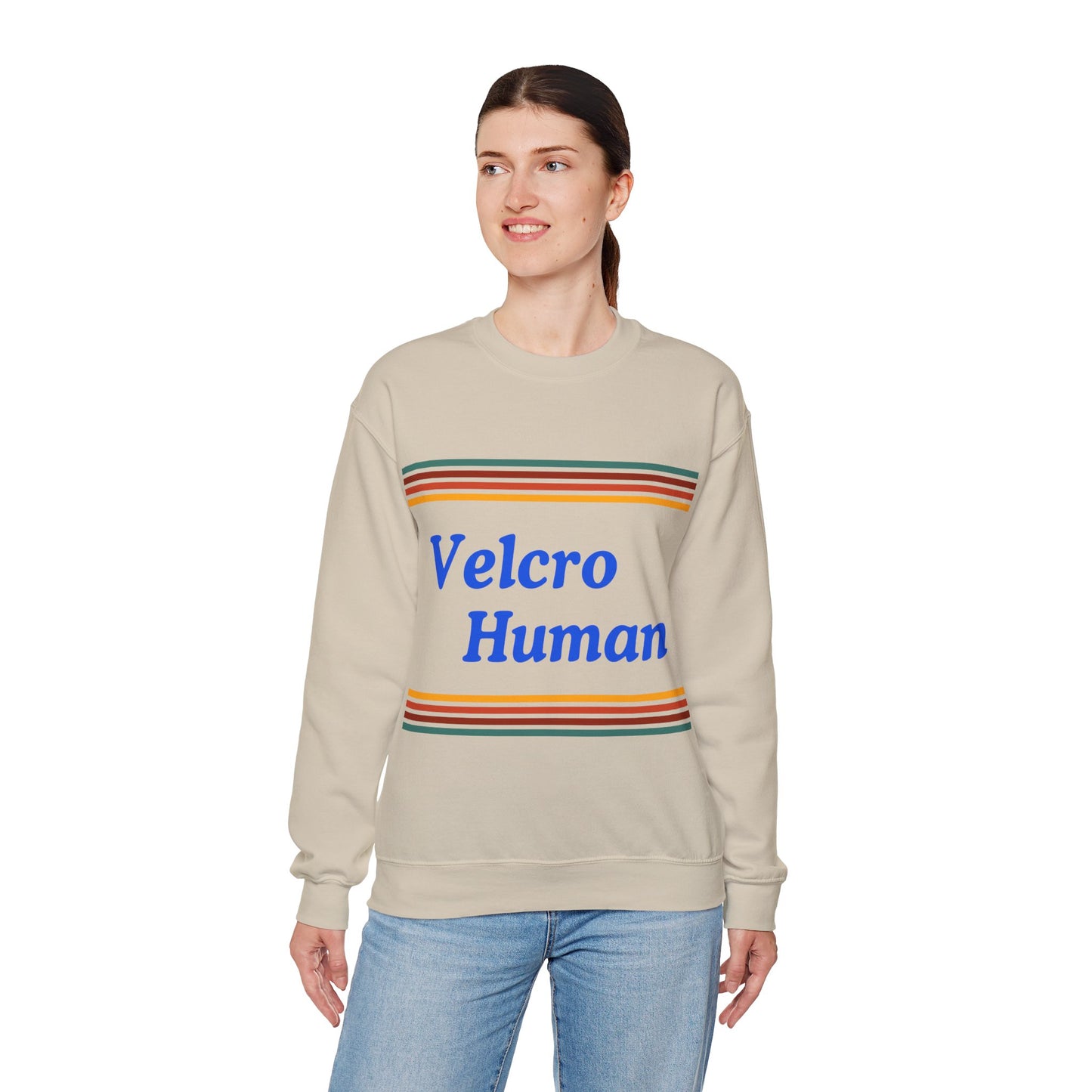 Velcro Human Unisex Crewneck Sweatshirt - Bold Statement for Dog Lovers