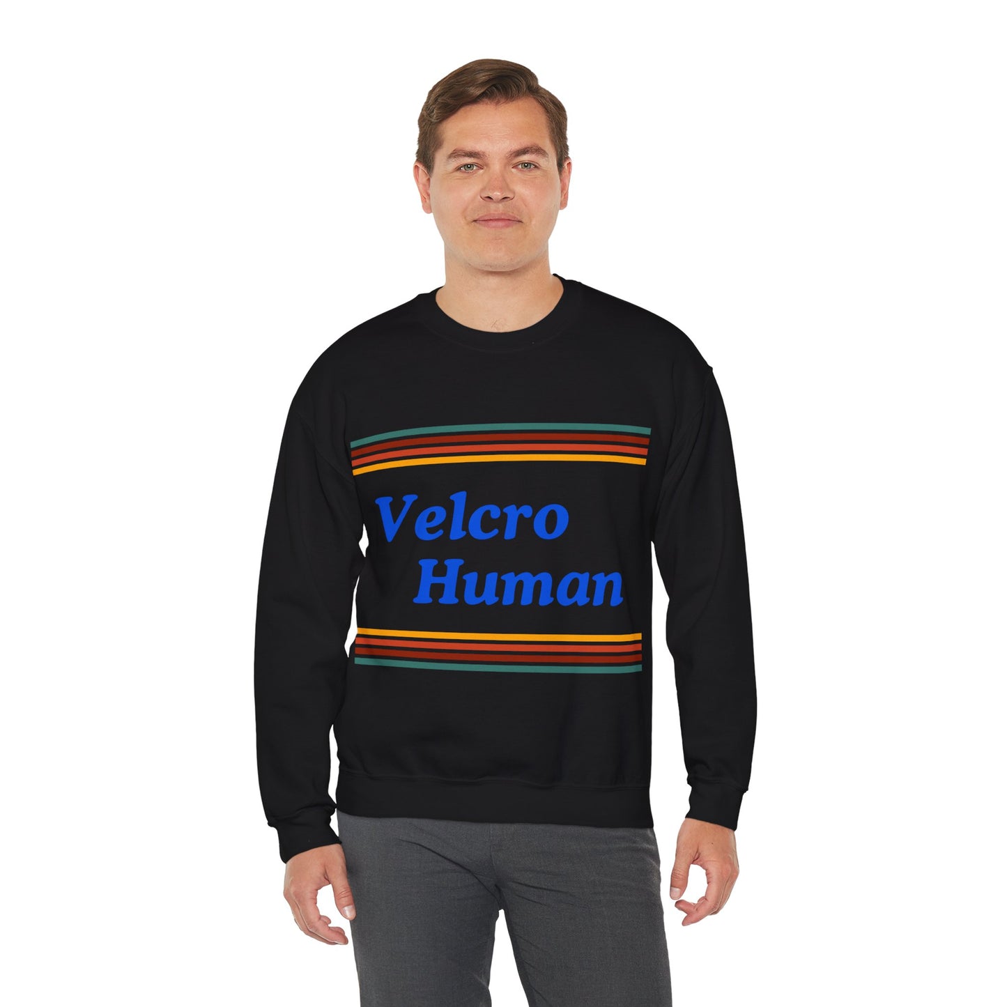 Velcro Human Unisex Crewneck Sweatshirt - Bold Statement for Dog Lovers