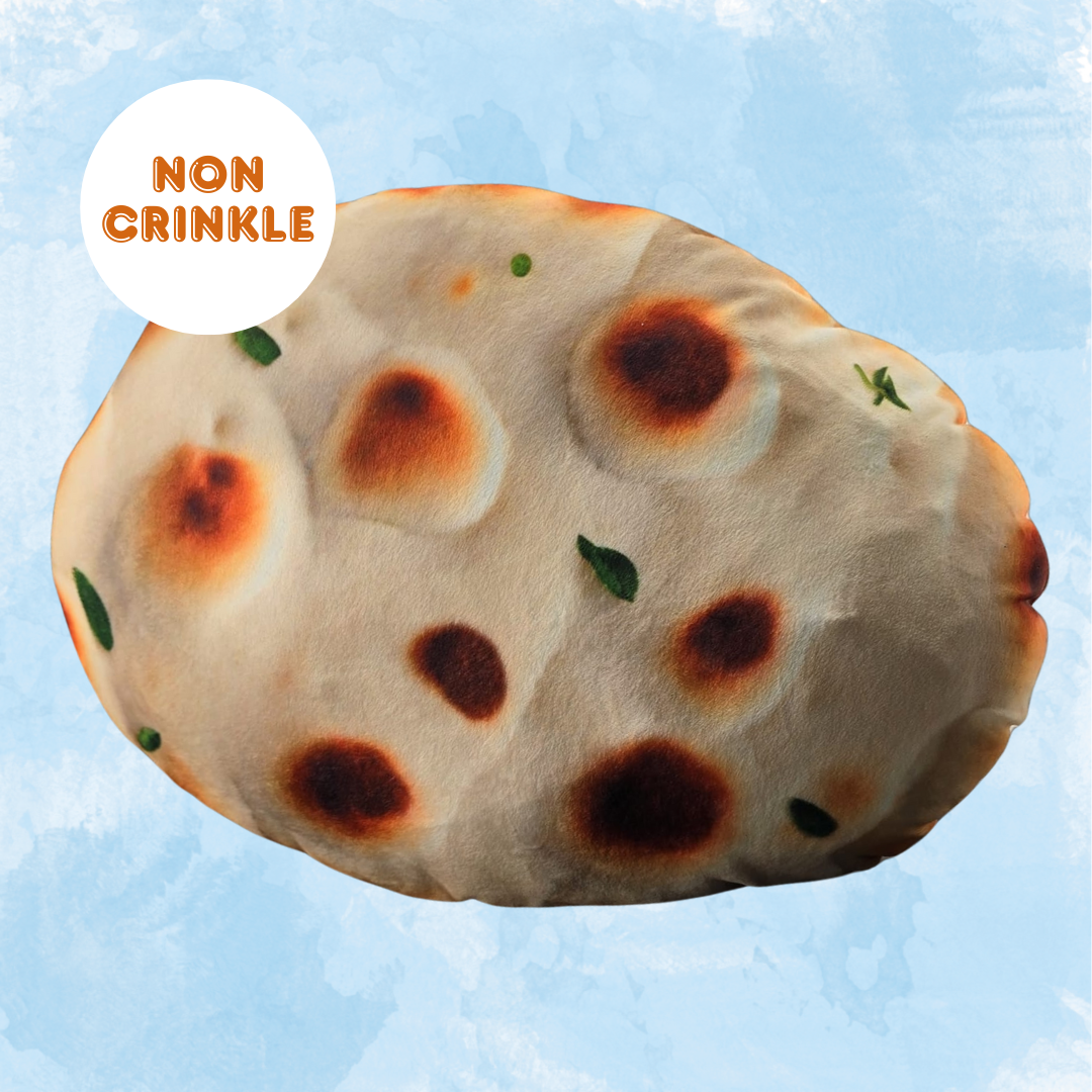 Large Realistic Naan Plushie: Non-Crinkle for Calmer Pups